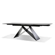 Mobital The W Dining Table Carrera Ceramic on Glass- Black  Frame