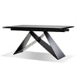Mobital The W Dining Table Carrera Ceramic on Glass- Black  Frame