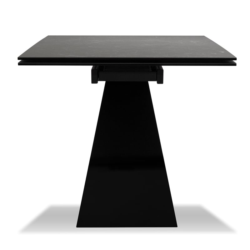 Mobital The W Dining Table Carrera Ceramic on Glass- Black  Frame