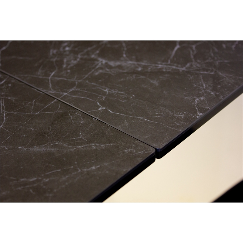 Mobital The W Dining Table Carrera Ceramic on Glass- Black  Frame