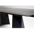 Mobital Prism Ext. Dining Table Grey Ceramic on Glass- Black  Legs