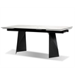Mobital Prism Ext. Dining Table Carrera White Ceramic on Glass- Black