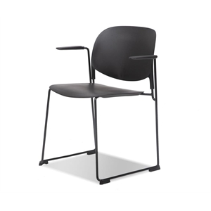 mobital pringle stackable arm chair black- black  legs set of 4