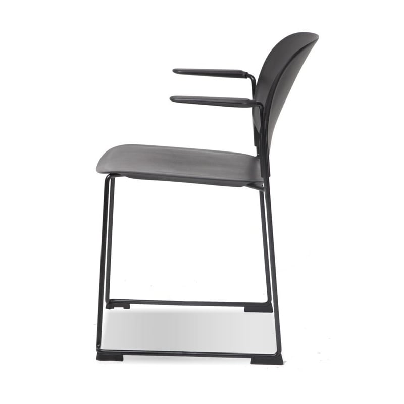 Mobital Pringle Stackable Arm Chair Black- Black  Legs Set Of 4