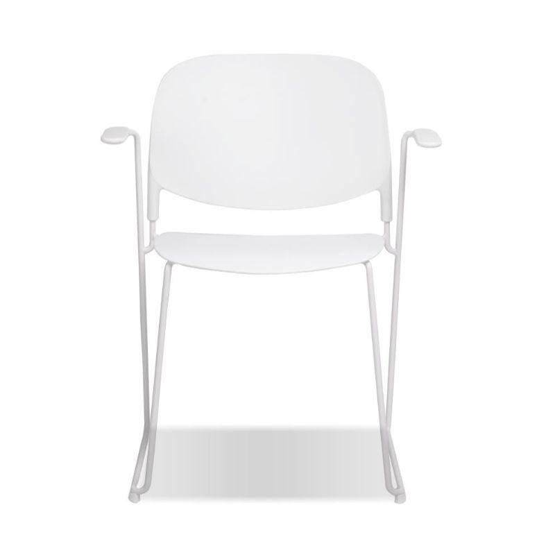 Mobital Pringle Stackable Arm Chair White- White  Legs Set Of 4