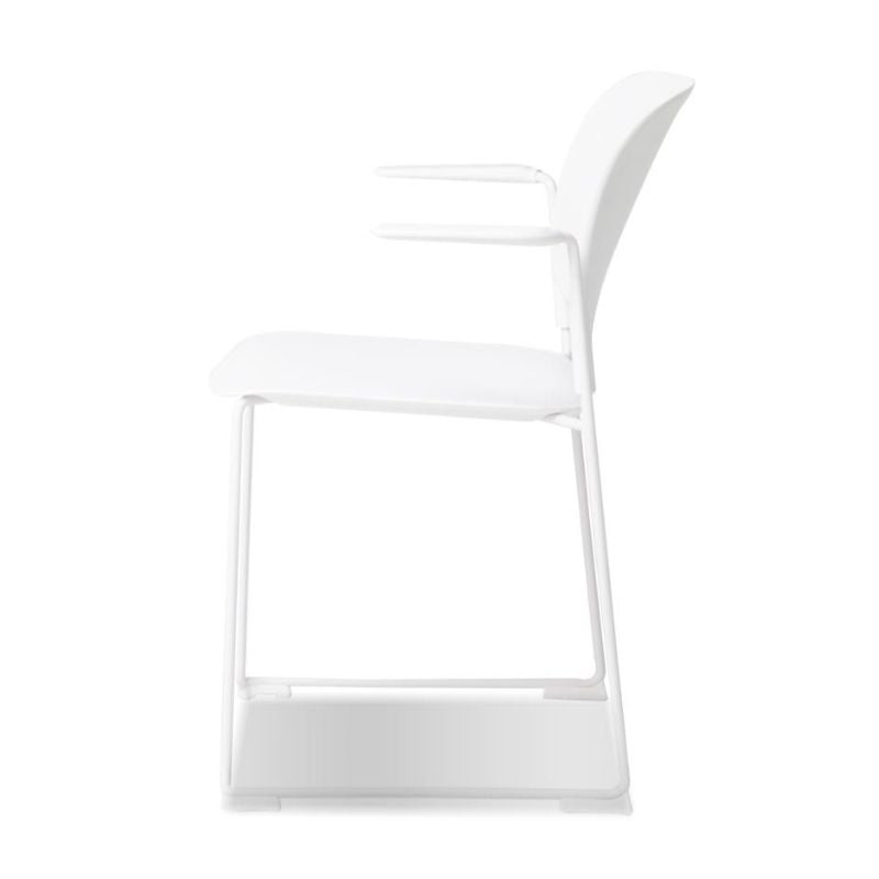 Mobital Pringle Stackable Arm Chair White- White  Legs Set Of 4