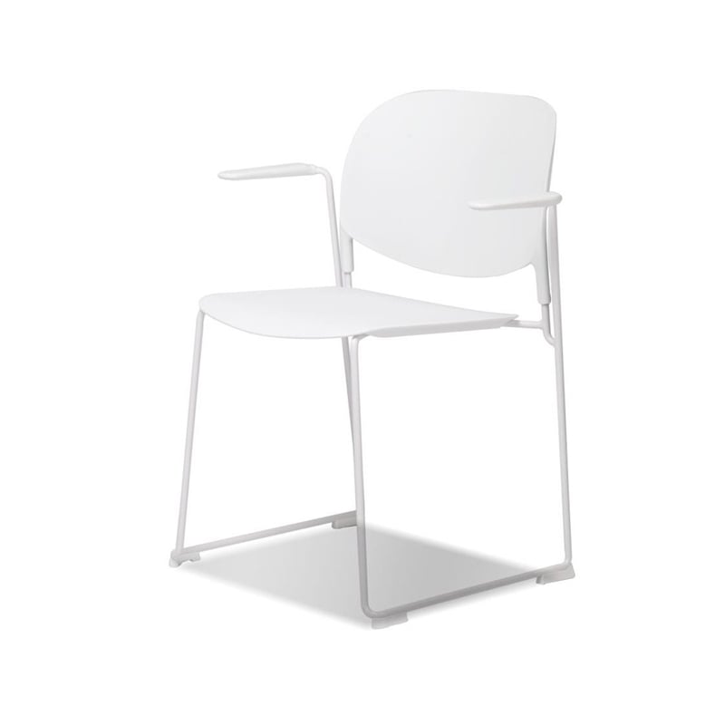 Mobital Pringle Stackable Arm Chair White- White  Legs Set Of 4
