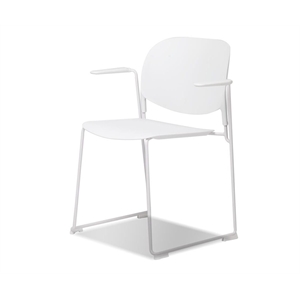 mobital pringle stackable arm chair white- white  legs set of 4