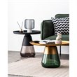 Mobital Duverre Modern Coffee Table with Antique Brass Top and Green Glass Base