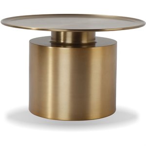 mobital rook modern aluminum coffee table in antique brass finish