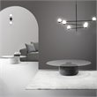 Mobital Skip Modern Tempered Glass Coffee Table in Smoke Gray Marble