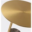 Mobital Butler Modern Marble End Table with Brass Top and Brown Base