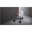 Mobital Circulo Modern Low End Table with Steel Top and Black Marble Base