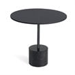 Mobital Circulo Modern Low End Table with Steel Top and Black Marble Base