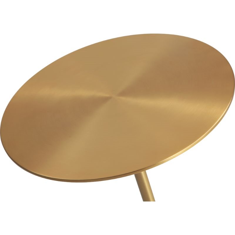 Mobital Circulo Modern End Table with Antique Brass Top and White Marble Base