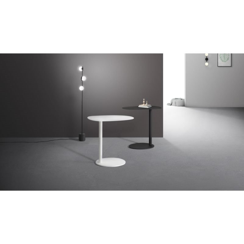 Mobital Perch Modern Powder Coated Steel Top and Frame End Table in Matte White