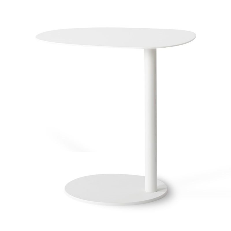 Mobital Perch Modern Powder Coated Steel Top and Frame End Table in Matte White