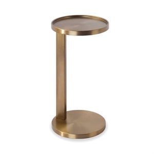 Mobital Rookie Modern Brass Finish Aluminum End Table Powder Coated in White