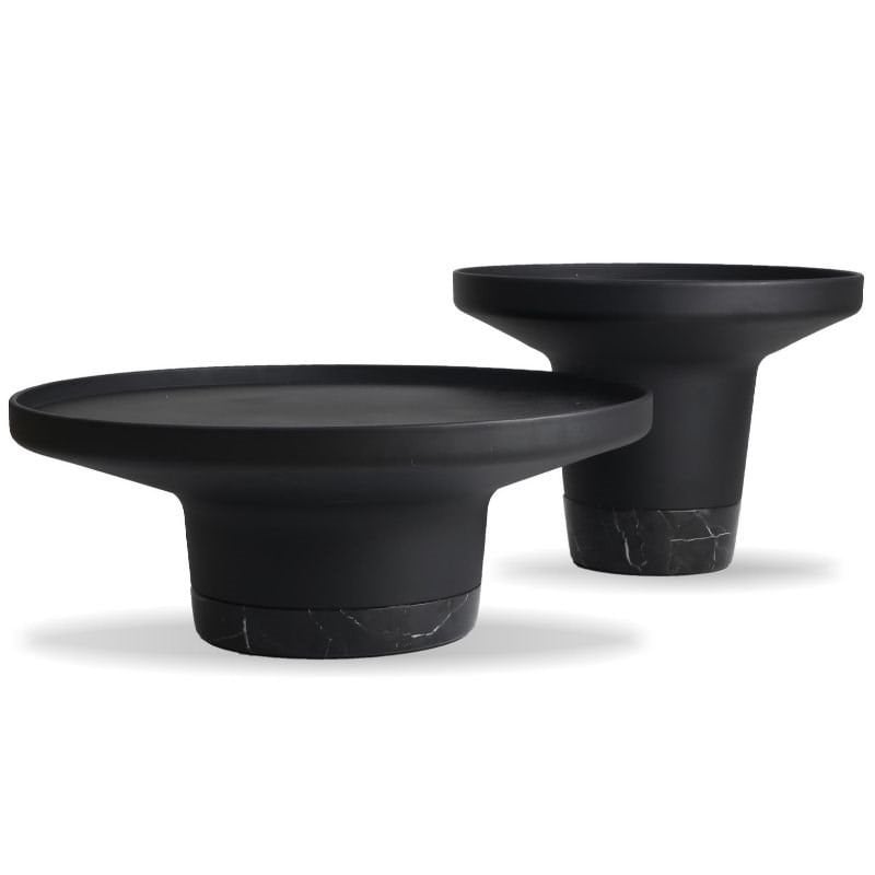 Mobital Spacer Modern Aluminum Top End Table Powder Coated in Matte Black