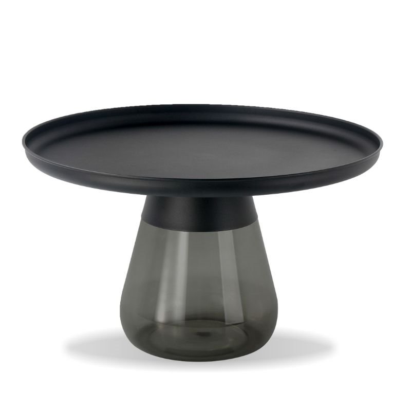 Mobital Duverre Modern Coffee Table With Powder Coated Matte Black Aluminum Top
