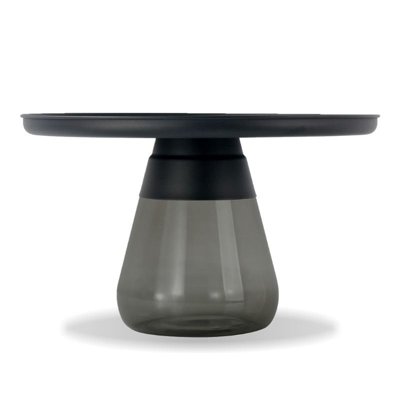 Mobital Duverre Modern Coffee Table With Powder Coated Matte Black Aluminum Top