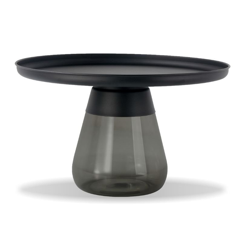 Mobital Duverre Modern Coffee Table With Powder Coated Matte Black Aluminum Top
