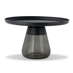 mobital duverre modern coffee table with powder coated matte black aluminum top