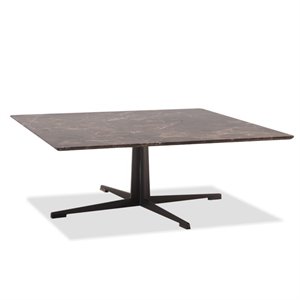 Mobital Navajo 39&quot Modern Square Coffee Table with Marble Black Base