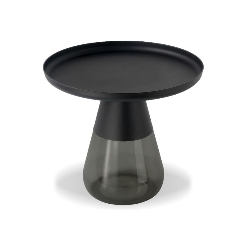 Mobital Duverre Modern Aluminum Top End Table Powder Coated in Matte Black