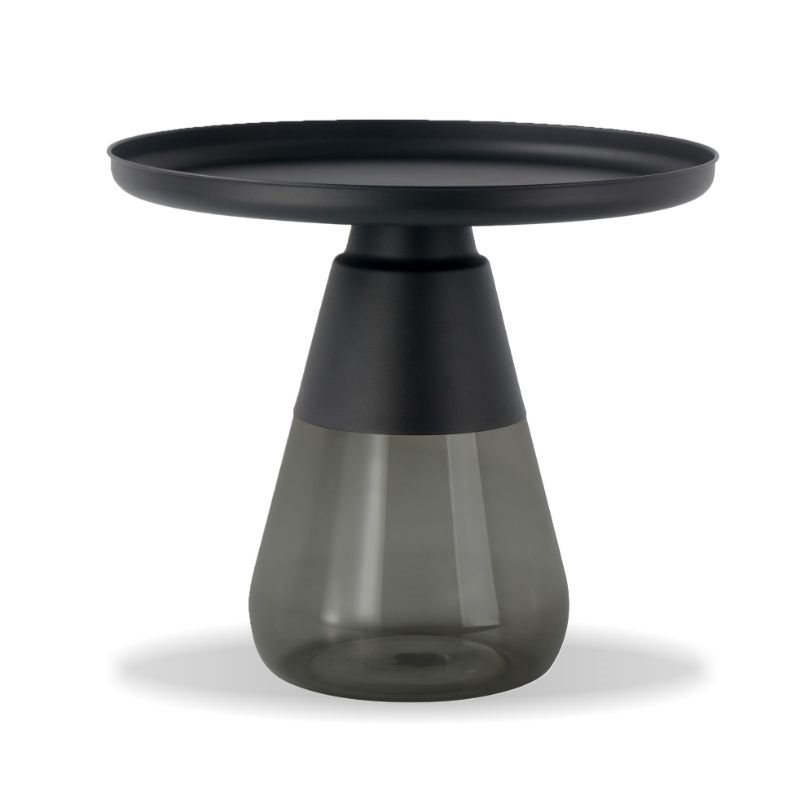 Mobital Duverre Modern Aluminum Top End Table Powder Coated in Matte Black