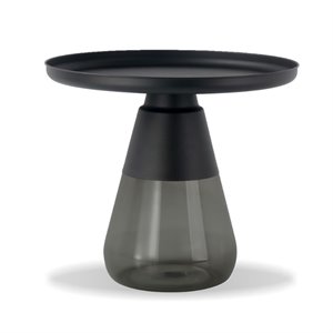 Mobital Duverre Modern Aluminum Top End Table Powder Coated in Matte Black