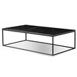 Mobital Onix Modern Rectangule Coffee Table in Black Marble and Black Legs