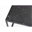 Mobital Onix Modern Rectangule Coffee Table in Black Marble and Black Legs
