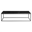 Mobital Onix Modern Rectangule Coffee Table in Black Marble and Black Legs