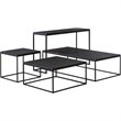 Mobital Onix Modern Rectangule Coffee Table in Black Marble and Black Legs