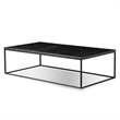 Mobital Onix Modern Rectangule Coffee Table in Black Marble and Black Legs