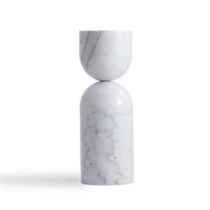 Mobital Apothecary 23&quot Modern Tall End Table in Genuine White Marble