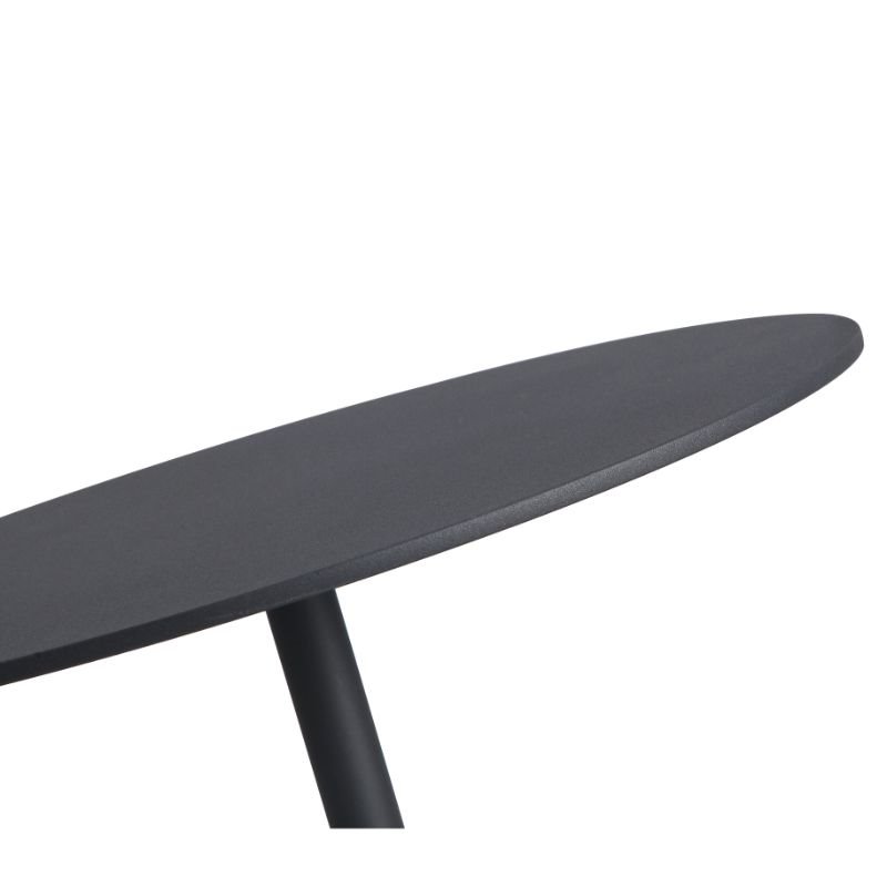 Mobital Circulo Modern End Table with Steel Black Top and Black Marble Base
