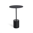 Mobital Circulo Modern End Table with Steel Black Top and Black Marble Base