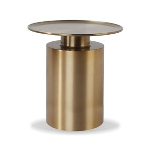 Mobital Rook Modern Aluminum End Table in Antique Brass Finish