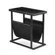 Mobital Onix Modern Magazine Rack in Black Nero Marquina and Black Steel Frame
