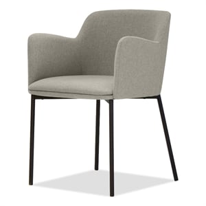 Mobital Coz 19&quot Fabric Arm Chair with Black Powder Coated Legs in Gravel Gray