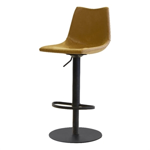 Mobital Derby 21-31&quot Hydraulic Leatherette Bar Stool in Retro Tan/Matte Black