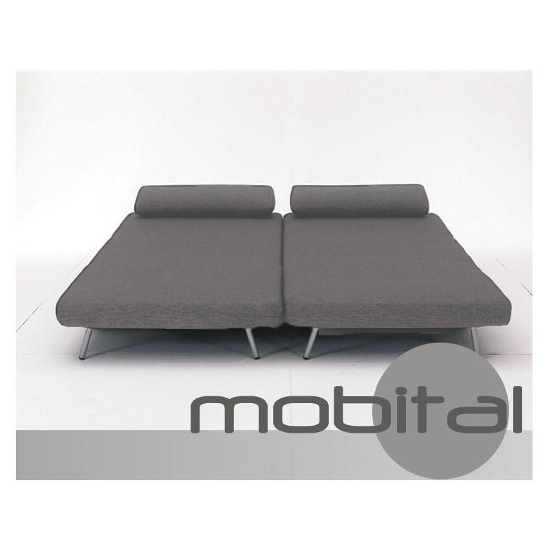 Mobital Iso Double Sofa Bed With 2 Single Swivel Chairs In Charcoal Tweed