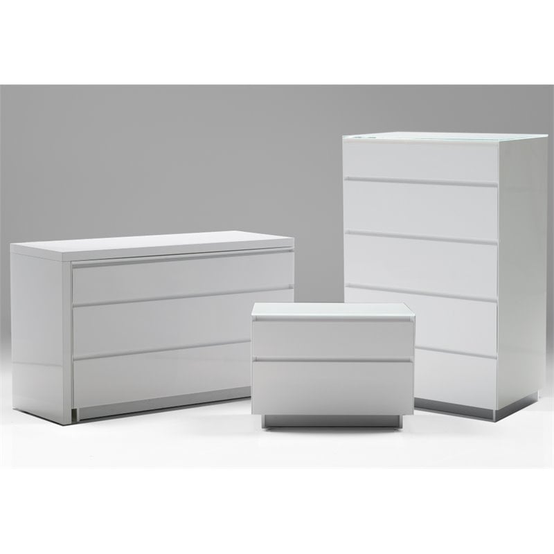 Mobital Savvy 3 Drawer Extension Dresser in White