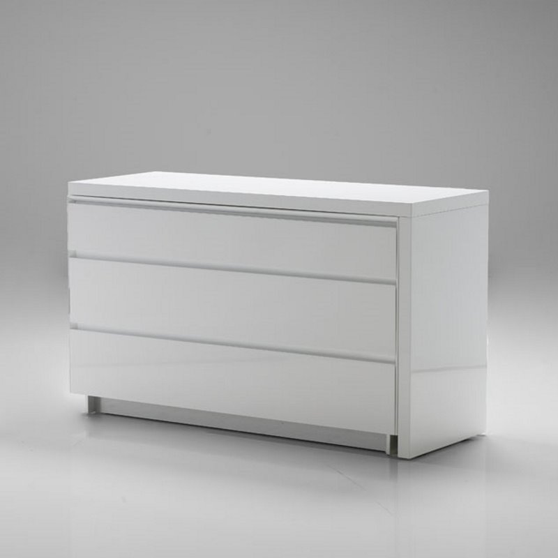 Mobital Savvy 3 Drawer Extension Dresser in White DRESAVVWHIT