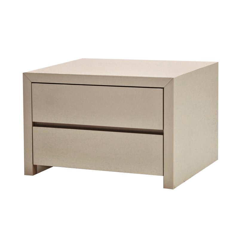 Mobital Blanche 2 Drawer Nightstand In High Gloss Stone Nig Blan Ston