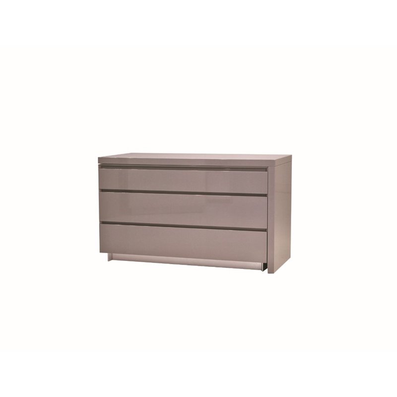 Mobital Savvy 3 Drawer Extension Dresser in High Gloss Gray