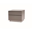 Mobital Savvy 2 Drawer Glass Top Nightstand in High Gloss Gray