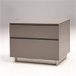 Mobital Savvy 2 Drawer Glass Top Nightstand in High Gloss Gray